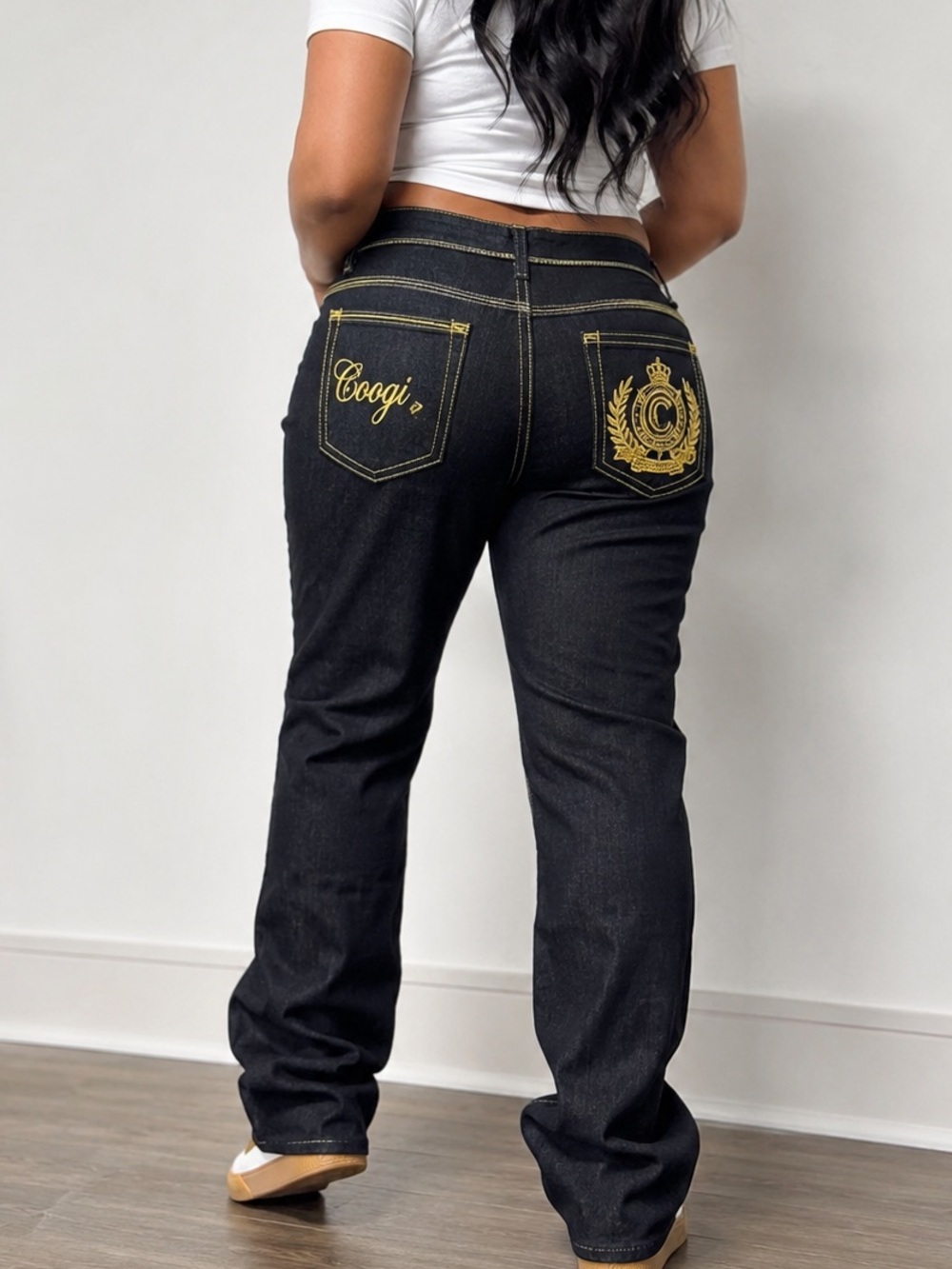 Vintage COOGI Jeans Womens Size 18 Y2K Hip Hop Streetwear Dark Wash Straight Leg